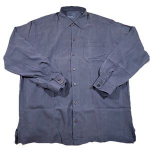 Tommy Bahama Long Sleeve 100% Silk Button Up Shirt Casual Camp Stlye Men's XL